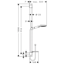 hansgrohe Raindance Select E Brauseset 120 3jet mit Brausestange 90 cm und Seifenschale, Weiß/Chrom
