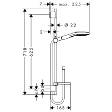 hansgrohe Raindance Select E Brauseset 120 3jet EcoSmart mit Brausestange 65 cm und Seifenschale, Chrom