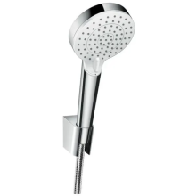 hansgrohe Crometta Brausehalterset 100 Vario EcoSmart mit Brauseschlauch 160 cm, Weiß/Chrom