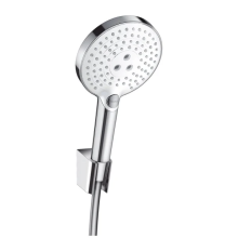 hansgrohe Raindance Select S Brausehalterset 120 3jet mit Brauseschlauch 160 cm, Weiß/Chrom
