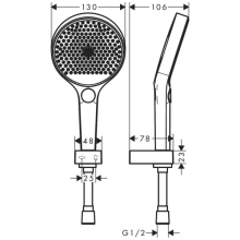 hansgrohe Rainfinity Brausehalterset 130 3jet mit Brauseschlauch 125 cm, Mattweiß
