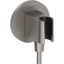 hansgrohe FixFit S Wandanschluss mit Brausehalter, Brushed Black Chrome