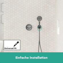 hansgrohe FixFit S Wandanschluss mit Brausehalter, Brushed Black Chrome