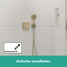 hansgrohe FixFit E Wandanschluss mit Brausehalter, Brushed Bronze