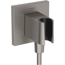 hansgrohe FixFit E Wandanschluss mit Brausehalter, Brushed Black Chrome