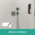 hansgrohe FixFit E Wandanschluss mit Brausehalter, Brushed Black Chrome