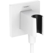 hansgrohe FixFit E Wandanschluss mit Brausehalter, Mattweiß