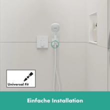 hansgrohe FixFit E Wandanschluss mit Brausehalter, Mattweiß