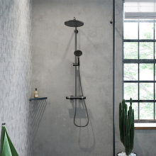 hansgrohe Croma Select S Showerpipe 280 1jet EcoSmart mit Thermostat und Handbrause Raindance Select S 120 3jet, Polished Gold Optic