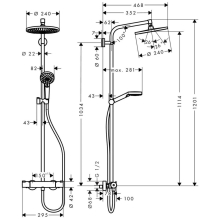 hansgrohe Crometta S Showerpipe 240 1jet EcoSmart mit Thermostat, Chrom