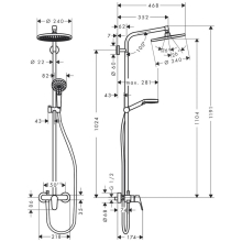 hansgrohe Crometta S Showerpipe 240 1jet mit Einhebelmischer, Chrom