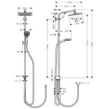 hansgrohe Crometta E Showerpipe 240 1jet EcoSmart Reno, Chrom