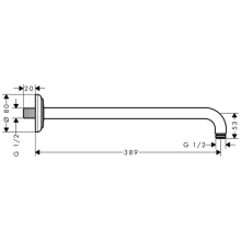 AXOR Montreux Brausearm 389 mm, Chrom