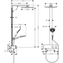 hansgrohe Raindance E Showerpipe 300 1jet EcoSmart mit ShowerTablet 350, Chrom