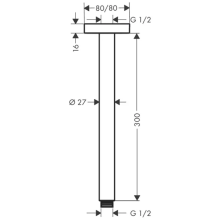 hansgrohe Deckenanschluss E DN15 300mm chrom