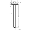 hansgrohe Deckenanschluss E DN15 300mm chrom