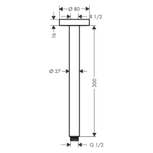 hansgrohe Deckenanschluss S 30 cm, Mattweiß