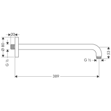 hansgrohe Brausearm 38,9 cm, Chrom