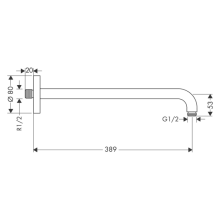 hansgrohe Brausearm 38,9 cm, Brushed Black Chrome