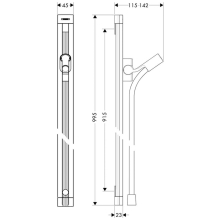 hansgrohe Unica Brausestange Raindance 90 cm mit Isiflex Brauseschlauch 160 cm, Chrom