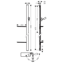 hansgrohe Unica Brausestange E 150 cm mit Isiflex Brauseschlauch 160 cm und Ablagen, Chrom