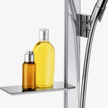 hansgrohe Raindance Select S Brauseset 120 3jet EcoSmart mit Brausestange 90 cm und Ablage, Chrom