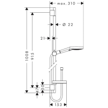 hansgrohe Raindance Select S Brauseset 120 3jet PowderRain mit Brausestange 90 cm, Chrom