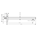 hansgrohe Brausearm E 39 cm mit rechteckigem Schaft,...