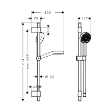 hansgrohe Activera Select S Brauseset 95 2jet EcoSmart mit Brausestange Varia 72 cm, Chrom