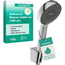 hansgrohe Activera Select S Brausehalterset 95 2jet EcoSmart mit Brauseschlauch 160 cm, Chrom