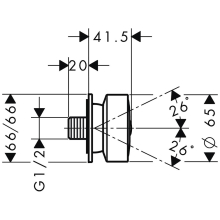AXOR Seitenbrause 1jet eckig, Chrom