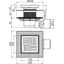 Alcadrain Bodenablauf 150×150/50/75 mm mit einem...