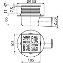 AlcaDrain Bodenablauf 105×105/50 mm mit einem...