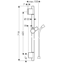 hansgrohe Unica Brausestange S Puro 65 cm mit Isiflex...