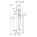 hansgrohe Unica Brausestange S Puro 65 cm mit Isiflex...