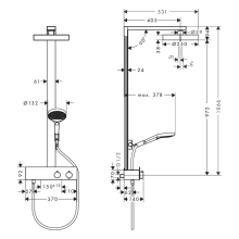 hansgrohe Rainfinity Showerpipe 250 1jet EcoSmart mit ShowerTablet 350, Mattweiß