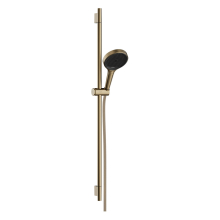 hansgrohe Rainfinity Brauseset 130 3jet mit Brausestange S Puro 90 cm, Push-Handbrausehalterung und Designflex Textilbrauseschlauch 160 cm, Brushed Bronze