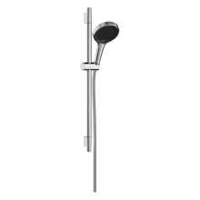 hansgrohe Rainfinity Brauseset 130 3jet mit Brausestange S Puro 65 cm, Push-Handbrausehalterung und Designflex Textilbrauseschlauch 160 cm, Chrom