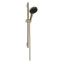 hansgrohe Rainfinity Brauseset 130 3jet EcoSmart mit Brausestange S Puro 65 cm, Push-Handbrausehalterung und Designflex Textilbrauseschlauch 160 cm, Brushed Bronze