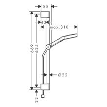 hansgrohe Rainfinity Brauseset 130 3jet EcoSmart mit Brausestange S Puro 65 cm, Push-Handbrausehalterung und Designflex Textilbrauseschlauch 160 cm, Mattweiß