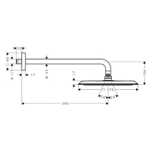 AXOR Citterio C Kopfbrause 270/270 1jet EcoSmart mit Brausearm, Brushed Black Chrome