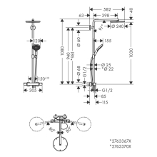 hansgrohe Raindance S Showerpipe 240 1jet PowderRain EcoSmart mit Thermostat, Chrom