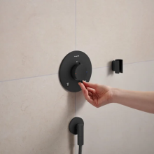 hansgrohe FixFit Fine S Wandanschluss mit Rückflussverhinderer, Mattschwarz
