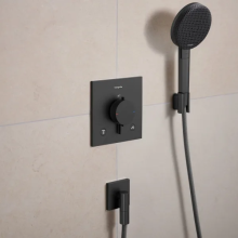 hansgrohe FixFit Fine E Wandanschluss mit Rückflussverhinderer, Brushed Black Chrome