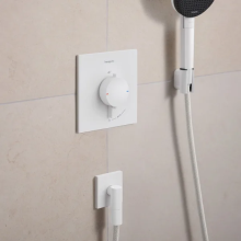 hansgrohe FixFit Fine E Wandanschluss mit Rückflussverhinderer, Mattweiß