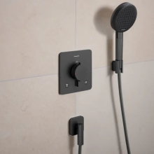 hansgrohe FixFit Fine Q Wandanschluss mit Rückflussverhinderer, Brushed Black Chrome