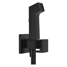 hansgrohe Bidette Handbrause 1jet E EcoSmart für Kaltwasser mit Brausehalter und Brauseschlauch 125 cm, Mattschwarz