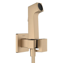 hansgrohe Bidette Handbrause 1jet E EcoSmart für Warmwasser mit Brausehalter und Brauseschlauch 125 cm, Brushed Bronze