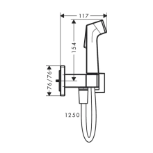 hansgrohe Bidette Handbrause 1jet E EcoSmart für Warmwasser mit Brausehalter und Brauseschlauch 125 cm, Brushed Bronze