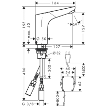 hansgrohe Focus Elektronik-Waschtischmischer mit Temperaturvoreinstellung Netzanschluss 230 V, Chrom